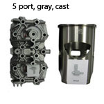 5 port, gray, cast