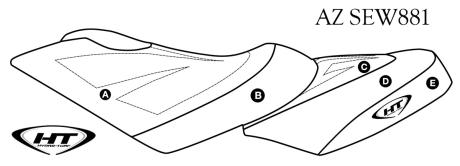 Seat Cover for Sea-Doo GTX (07-09) / GTX Limited (08) (not iS)